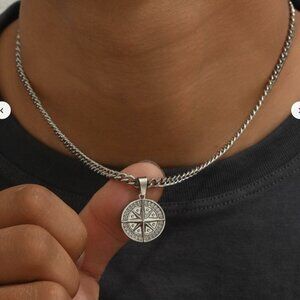 Compass Pendant Chain Necklace